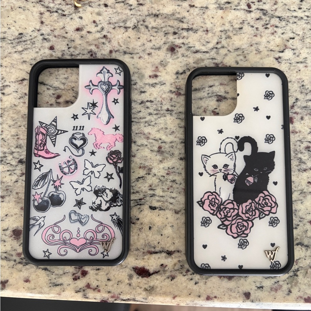 Wildflowers Black and Pink Phone Cases
